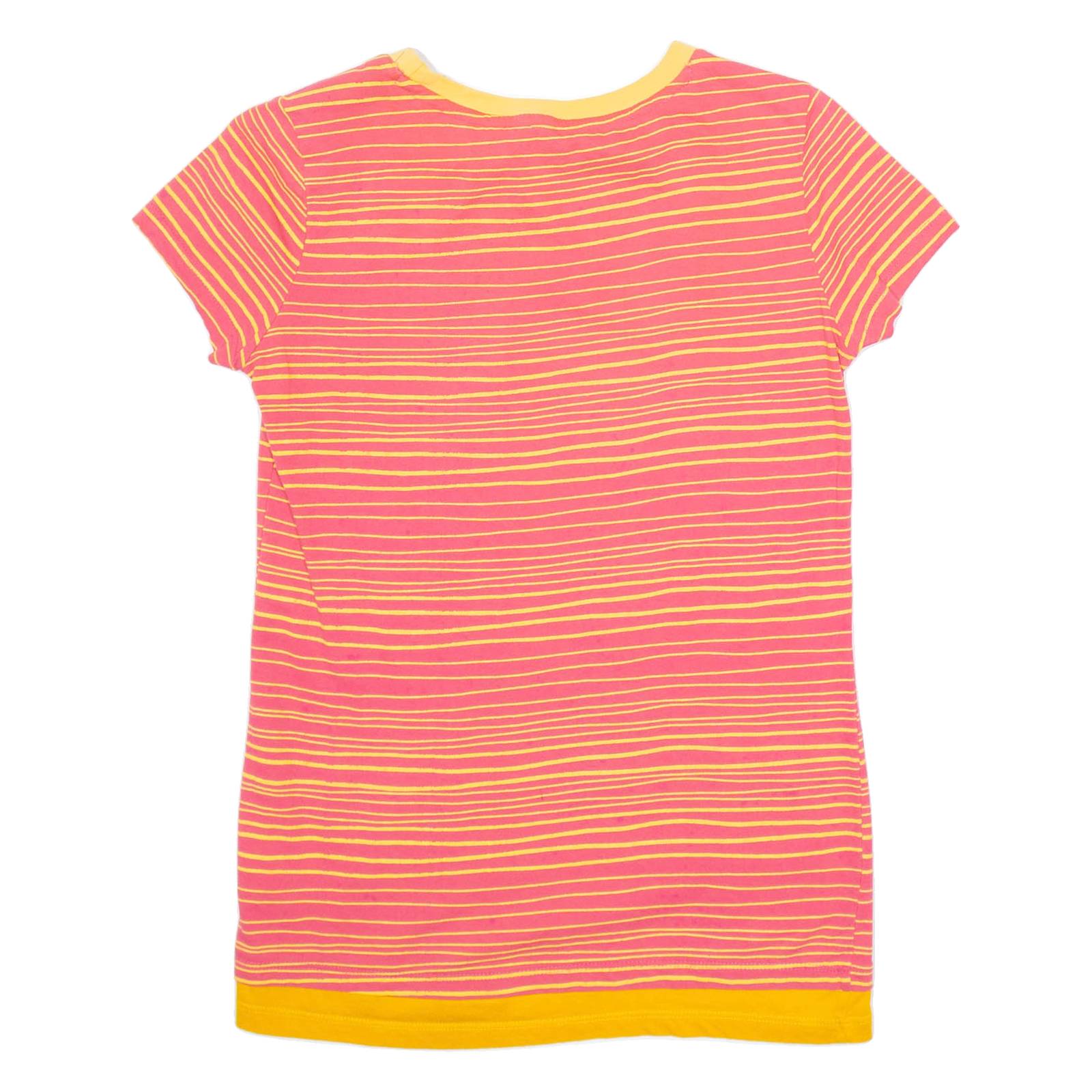 REEBOK Striped Womens T-Shirt Pink S