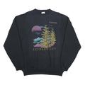 TULTEX Womens Black Colorado Crew Neck XL Cotton Blend Sweatshirt Nature Print