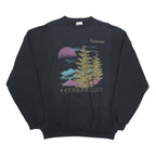 TULTEX Womens Black Colorado Crew Neck XL Cotton Blend Sweatshirt Nature Print