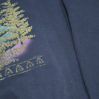 TULTEX Womens Black Colorado Crew Neck XL Cotton Blend Sweatshirt Nature Print