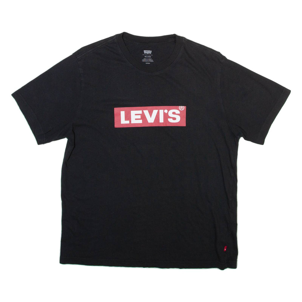 LEVI'S Mens T-Shirt Black Crew Neck S
