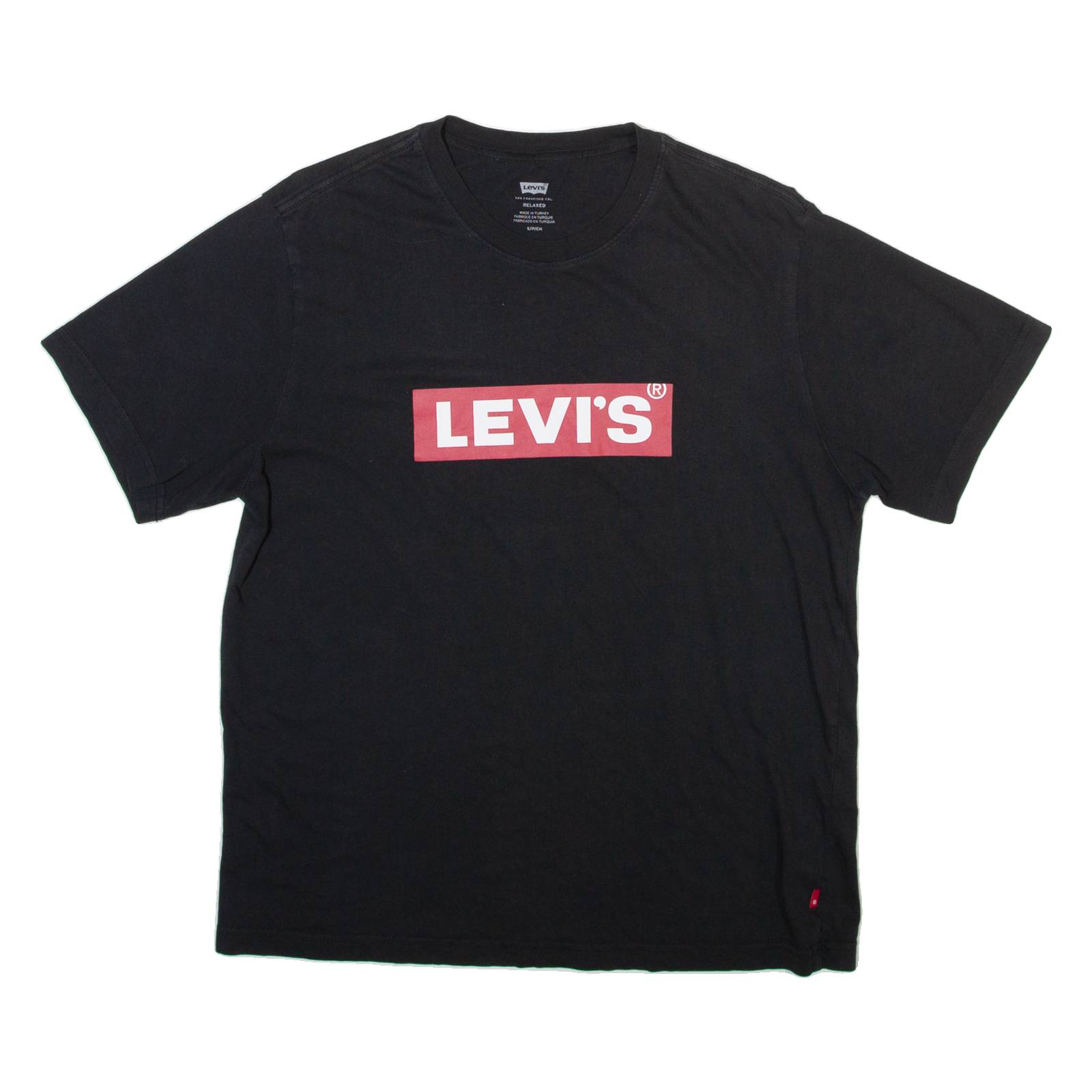 LEVI'S Mens T-Shirt Black Crew Neck S