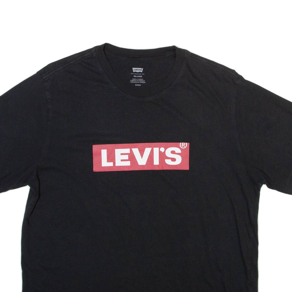 LEVI'S Mens T-Shirt Black Crew Neck S