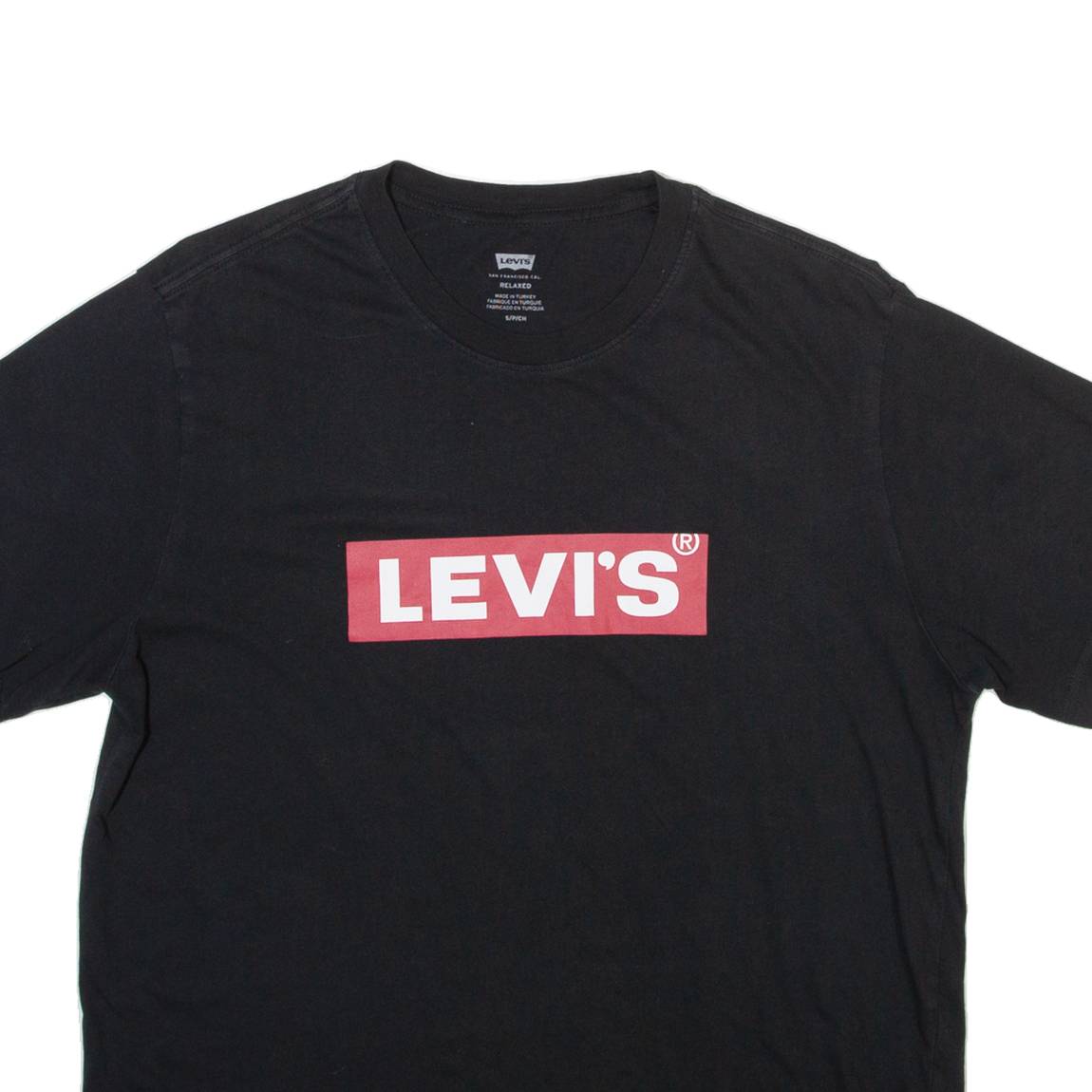 LEVI'S Mens T-Shirt Black Crew Neck S