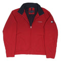 TOMMY HILFIGER Mens Red Zip Jacket 2XL Polyester Blend Casual Lightweight