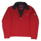 TOMMY HILFIGER Mens Red Zip Jacket 2XL Polyester Blend Casual Lightweight