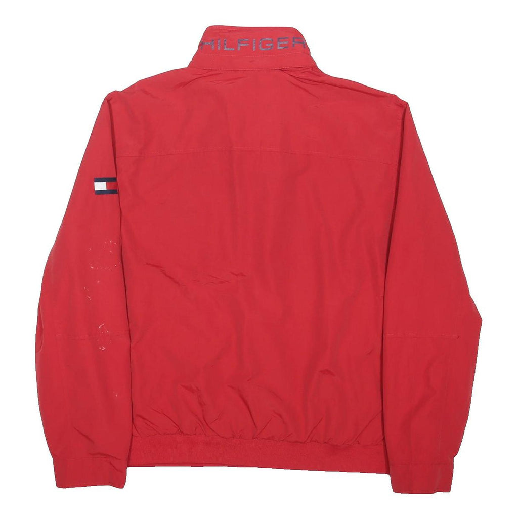 TOMMY HILFIGER Mens Red Zip Jacket 2XL Polyester Blend Casual Lightweight