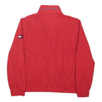 TOMMY HILFIGER Mens Red Zip Jacket 2XL Polyester Blend Casual Lightweight