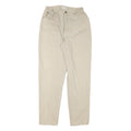 LL BEAN Womens Jeans Beige Relaxed Straight Denim Raw W26 L31 Elastic Waistband