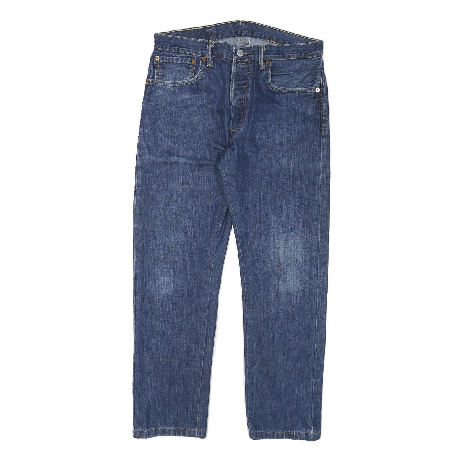 LEVI'S 501 Mens Jeans Blue Regular Straight Denim Medium W31 L26 Classic Button