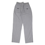 Womens Relaxed Fit Grey Cotton Blend Trousers W28 L32 Drawstring Pocket Zip