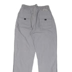 Womens Relaxed Fit Grey Cotton Blend Trousers W28 L32 Drawstring Pocket Zip