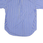 TOMMY HILFIGER Mens Blue & White Striped Shirt M Buttoned Collar Casual Cotton