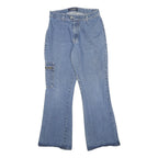 L.A BLUES Womens Jeans Blue Regular Flared Denim Medium W28 L31 Cargo Pocket