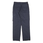 Navy Mens Regular Fit Cargo Style Cotton Blend Drawstring Trousers W30 L32