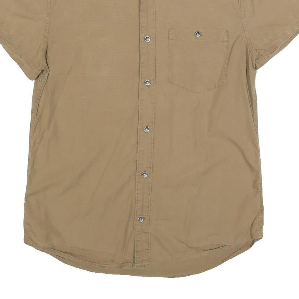 ARMANI EXCHANGE Mens Beige Casual Cotton Shirt M Button Short Sleeve