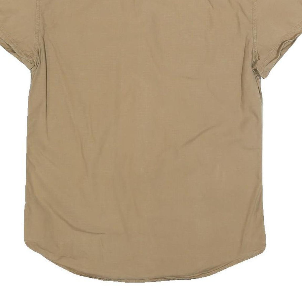 ARMANI EXCHANGE Mens Beige Casual Cotton Shirt M Button Short Sleeve