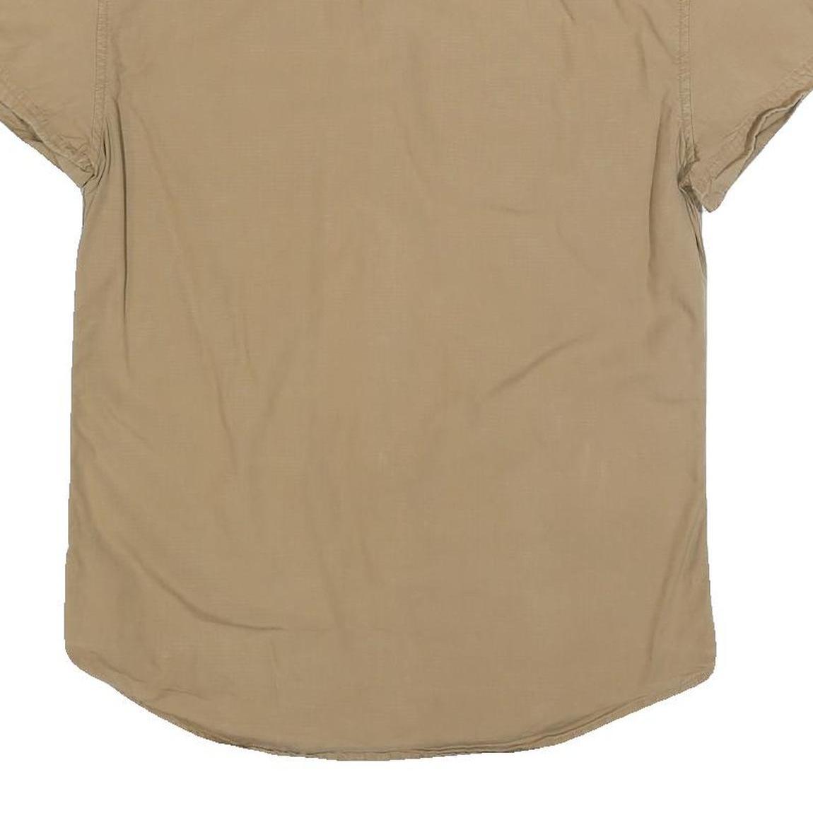 ARMANI EXCHANGE Mens Beige Casual Cotton Shirt M Button Short Sleeve