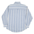 POINT ZERO Mens Blue & White Striped Shirt Cotton Blend M Long Sleeve Casual
