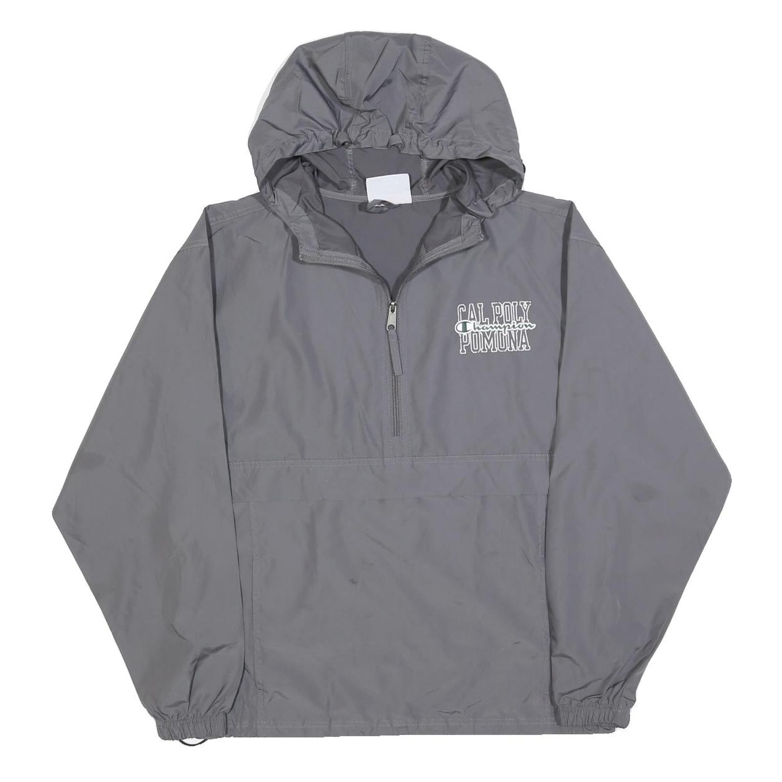 CHAMPION Mens Grey Cal Poly Pomona Logo Zip Jacket S Polyester Blend Hoodie