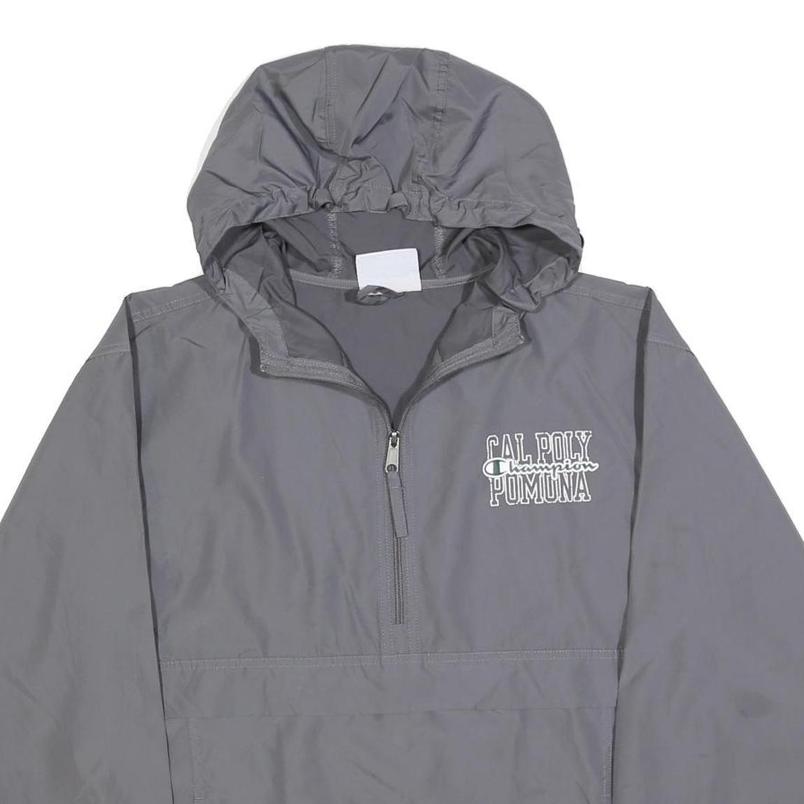 CHAMPION Mens Grey Cal Poly Pomona Logo Zip Jacket S Polyester Blend Hoodie