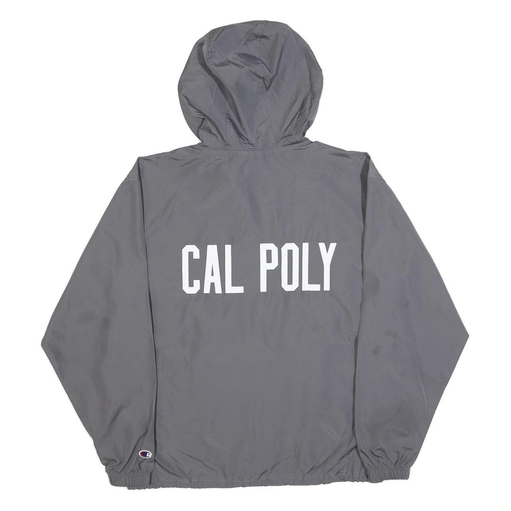 CHAMPION Mens Grey Cal Poly Pomona Logo Zip Jacket S Polyester Blend Hoodie