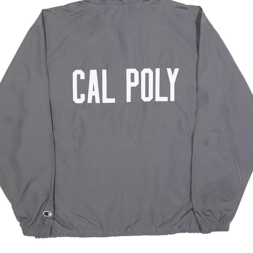 CHAMPION Mens Grey Cal Poly Pomona Logo Zip Jacket S Polyester Blend Hoodie