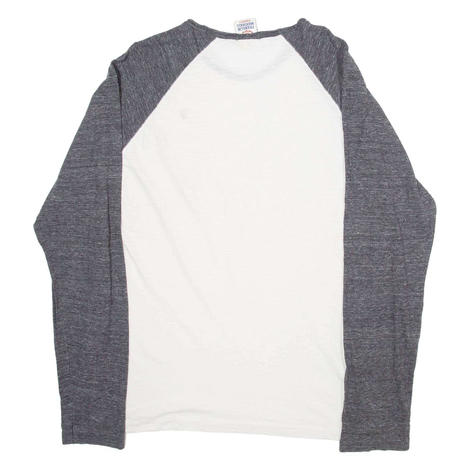 Franklin Marshall Varsity Womens T-Shirt Grey Long Sleeve USA L
