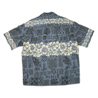 WINNIE FASHION Mens Blue & Cream Hawaiian Shirt 2XL Cotton Blend Relaxed Fit