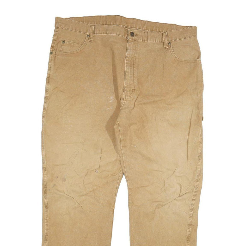 DICKIES Mens Jeans Beige Regular Straight Denim W40 L30 Workwear Utility