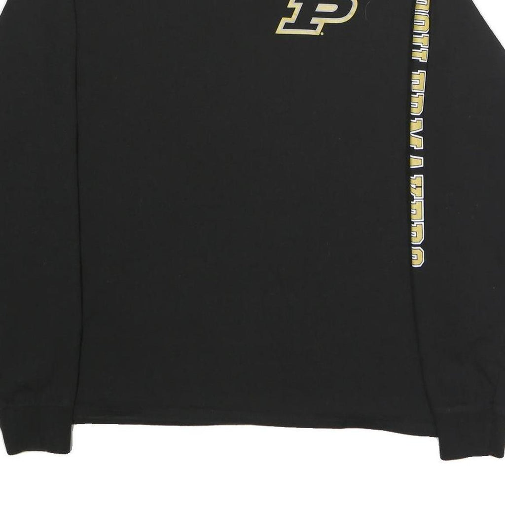 CHAMPION Mens Black Purdue Boilermakers Graphic Long Sleeve Crew Neck XL Cotton