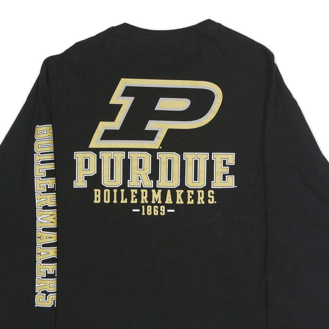 CHAMPION Mens Black Purdue Boilermakers Graphic Long Sleeve Crew Neck XL Cotton