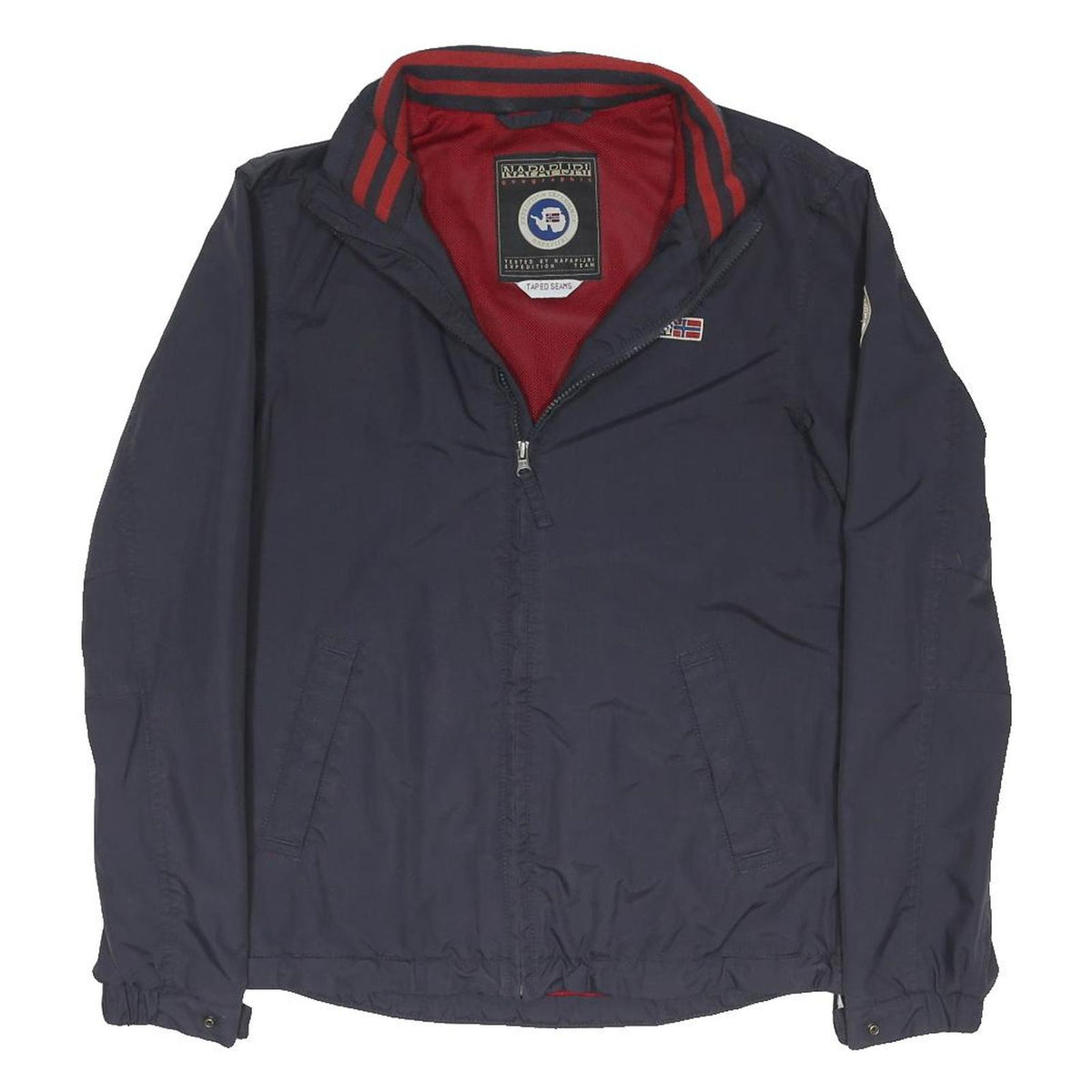 NAPAPIJRI Mens Navy Blue Jacket S Polyester Blend Zip Casual Outdoor