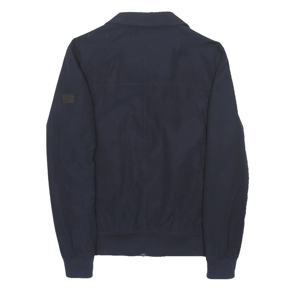 SUPERDRY Mens Navy Blue Harrington Jacket M Cotton Blend Zip Casual Lightweight