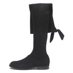 CHARLES & KEITH Womens Black Synthetic High Knee Boots UK 2 Elegant Comfort