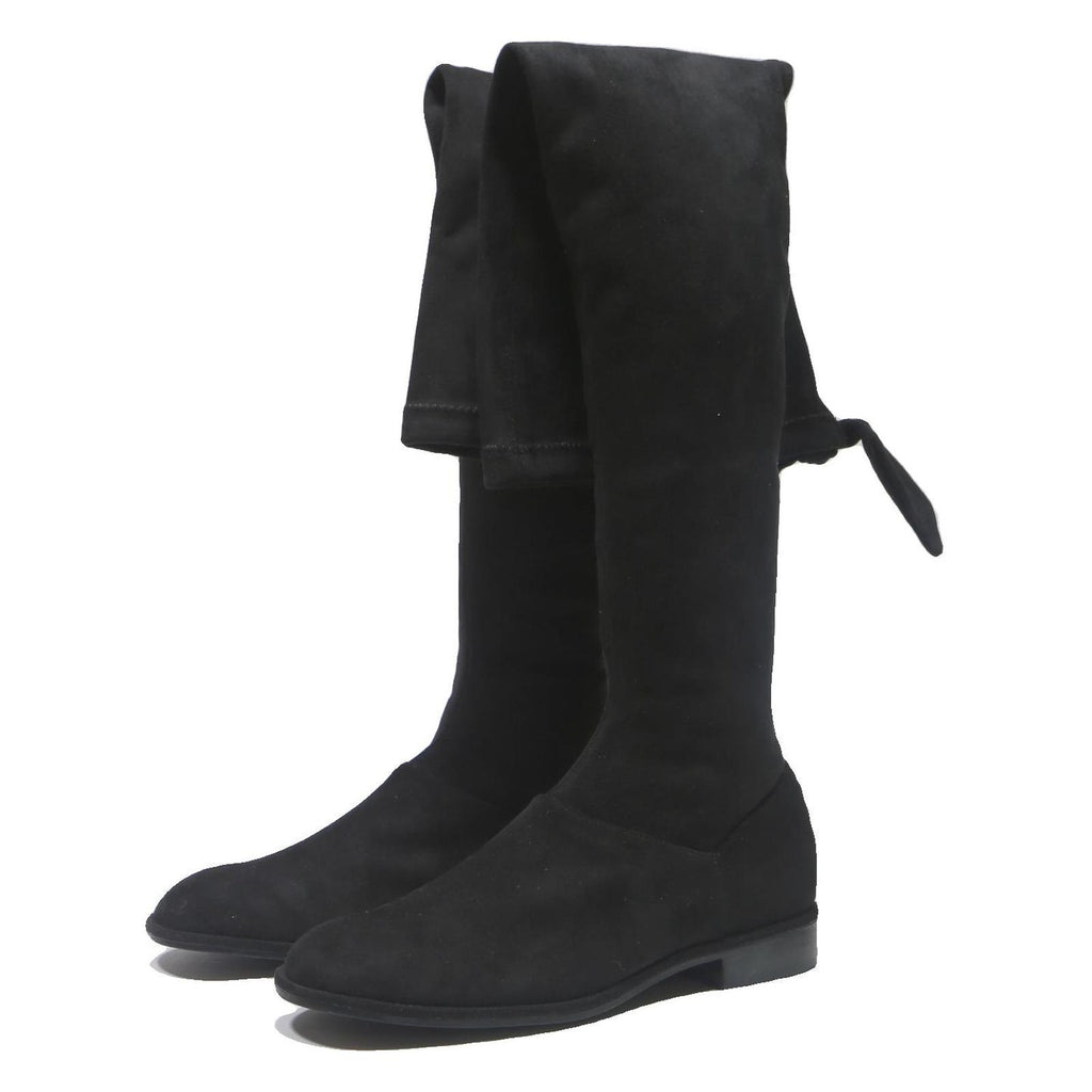 CHARLES & KEITH Womens Black Synthetic High Knee Boots UK 2 Elegant Comfort