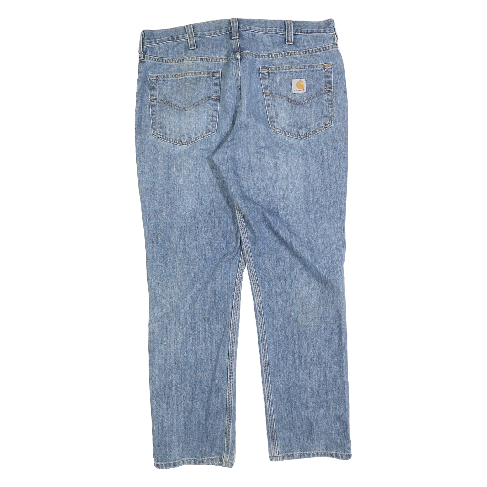 CARHARTT Mens Cotton Blend Blue Regular Straight Trousers W36 L30 Classic