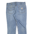 CARHARTT Mens Cotton Blend Blue Regular Straight Trousers W36 L30 Classic