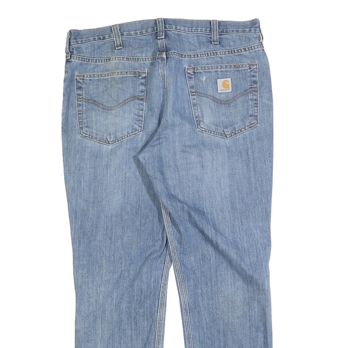 CARHARTT Mens Cotton Blend Blue Regular Straight Trousers W36 L30 Classic