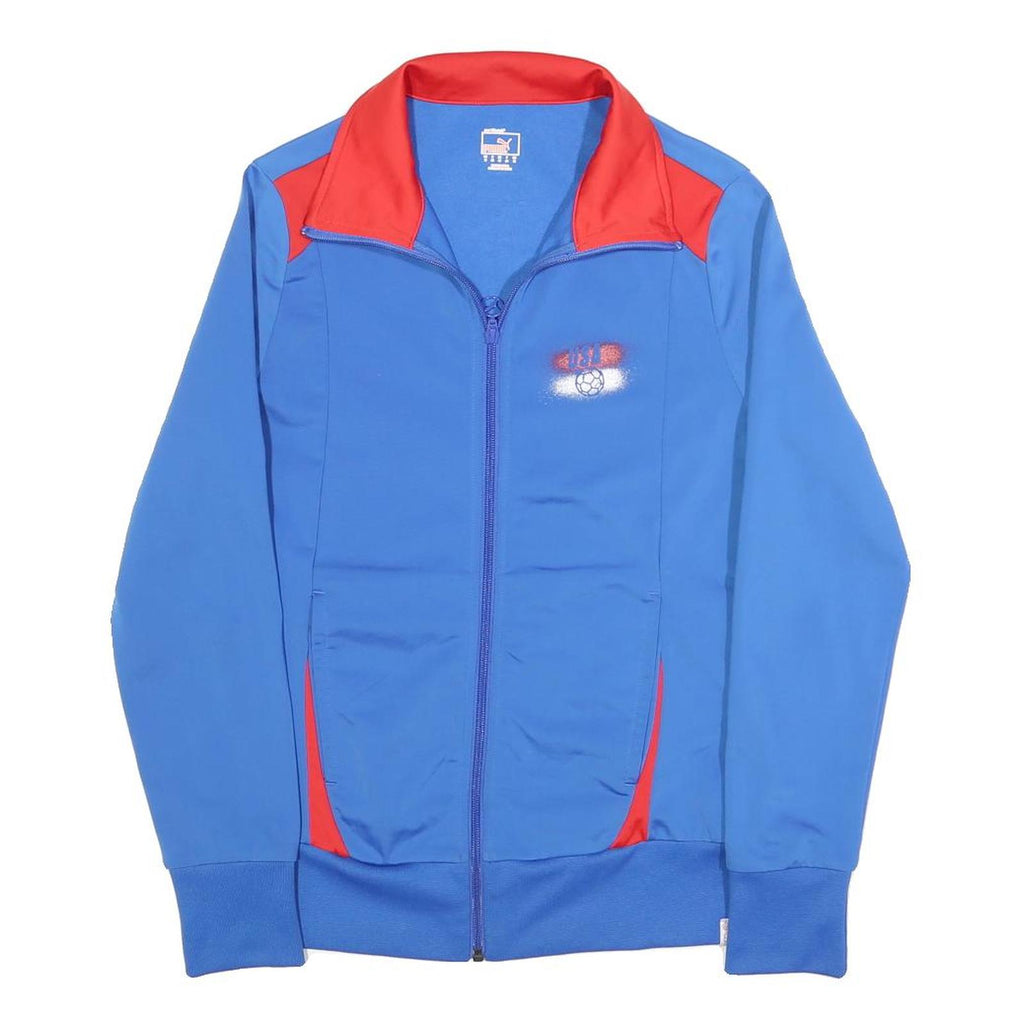 PUMA Womens Blue & Red Zip Up Polyester Blend Jacket UK 12 Sporty Casual
