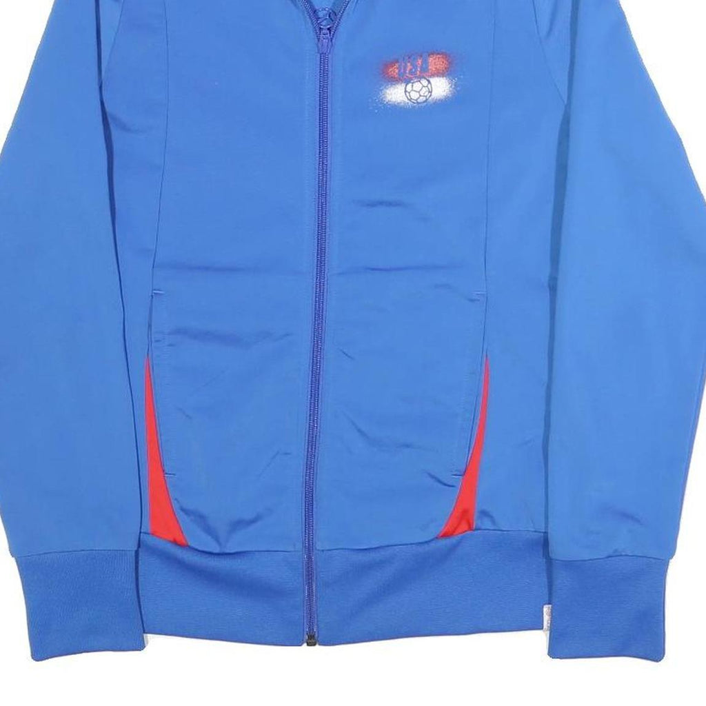 PUMA Womens Blue & Red Zip Up Polyester Blend Jacket UK 12 Sporty Casual