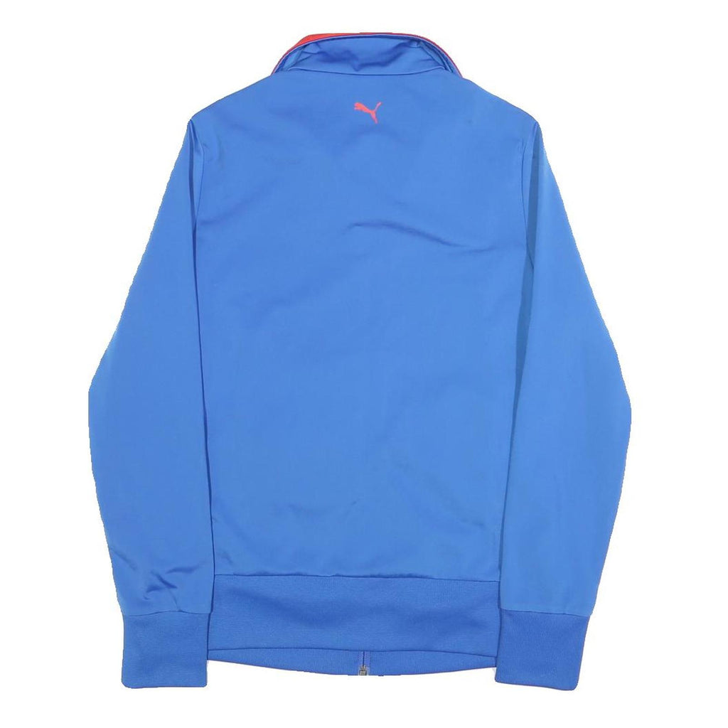 PUMA Womens Blue & Red Zip Up Polyester Blend Jacket UK 12 Sporty Casual