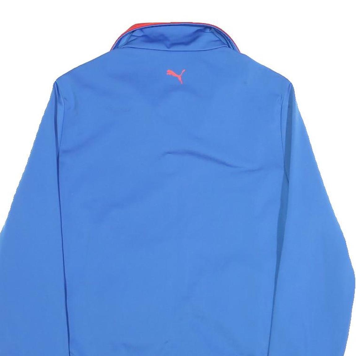PUMA Womens Blue & Red Zip Up Polyester Blend Jacket UK 12 Sporty Casual