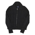NAUTICA Womens Black Zip Jacket L Cotton Blend Cable Knit Classic Casual