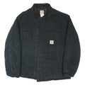 CARHARTT Mens Black Workwear Jacket XL Cotton Blend Canvas Zip Pocket Detail