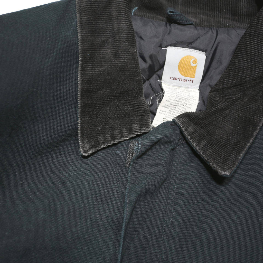 CARHARTT Mens Black Workwear Jacket XL Cotton Blend Canvas Zip Pocket Detail
