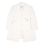OH ! ANA Womens White Blazer L Polyester Blend Woven Buttoned Tailored Jacket