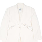 OH ! ANA Womens White Blazer L Polyester Blend Woven Buttoned Tailored Jacket