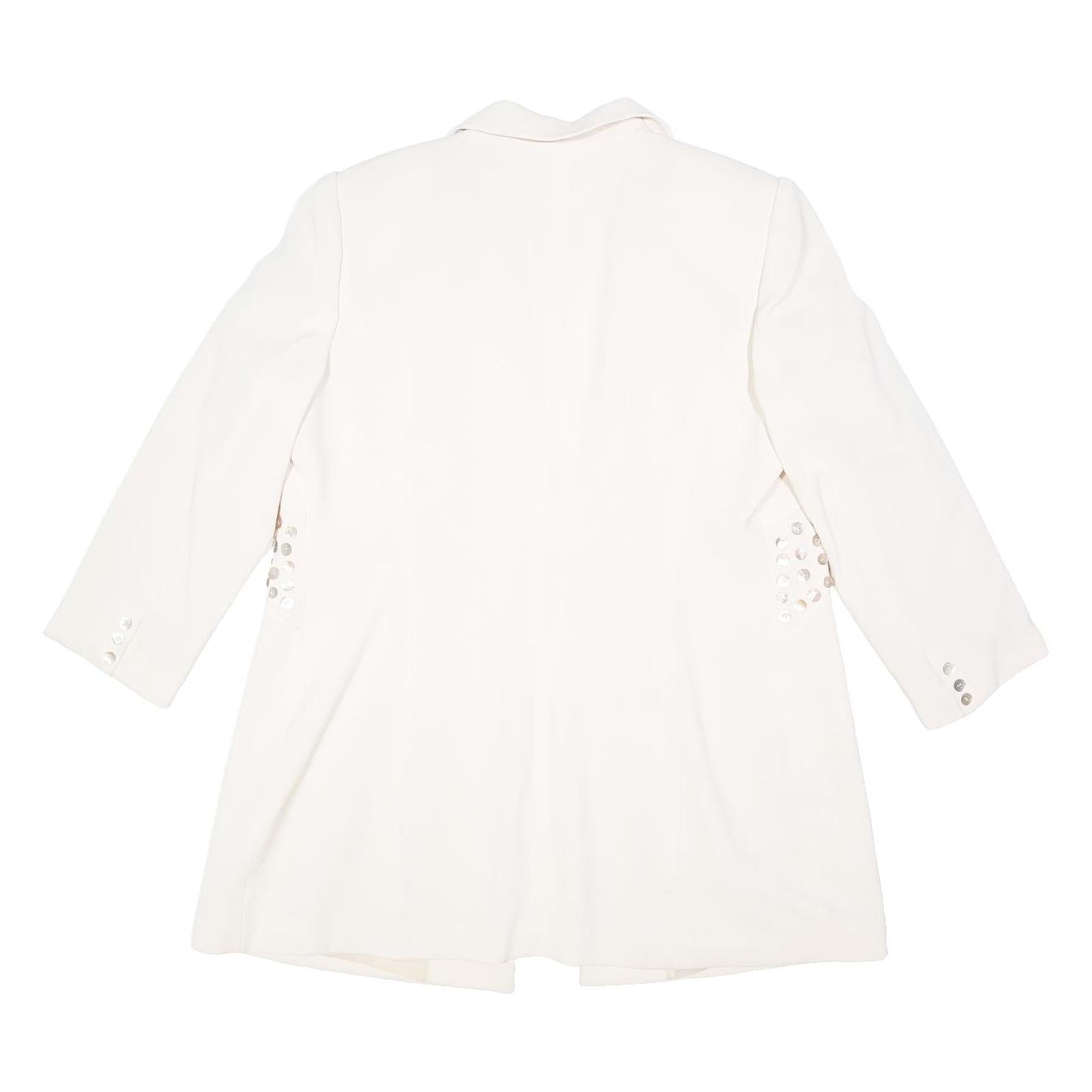 OH ! ANA Womens White Blazer L Polyester Blend Woven Buttoned Tailored Jacket
