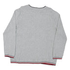 TOMMY HILFIGER Womens Grey Logo Pattern Crew Neck Basic Knit 2XL Cotton Blend